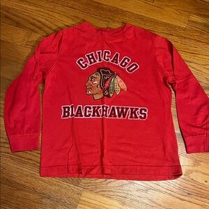 NHL Chicago Blackhawks Kids Red Long Sleeve Tee
